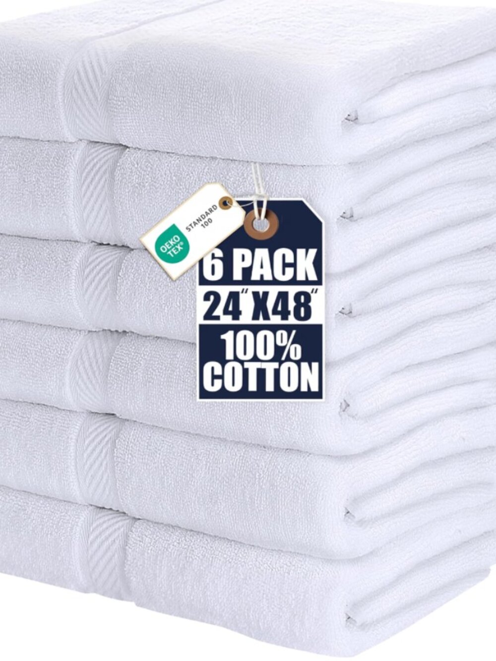 Brand New Utopia Towels 6-Pack White Bath Towels (24 x 48 Inches)